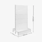 White Double Sided Plain Panel Gondola Shelving – 900mm Wide Modules