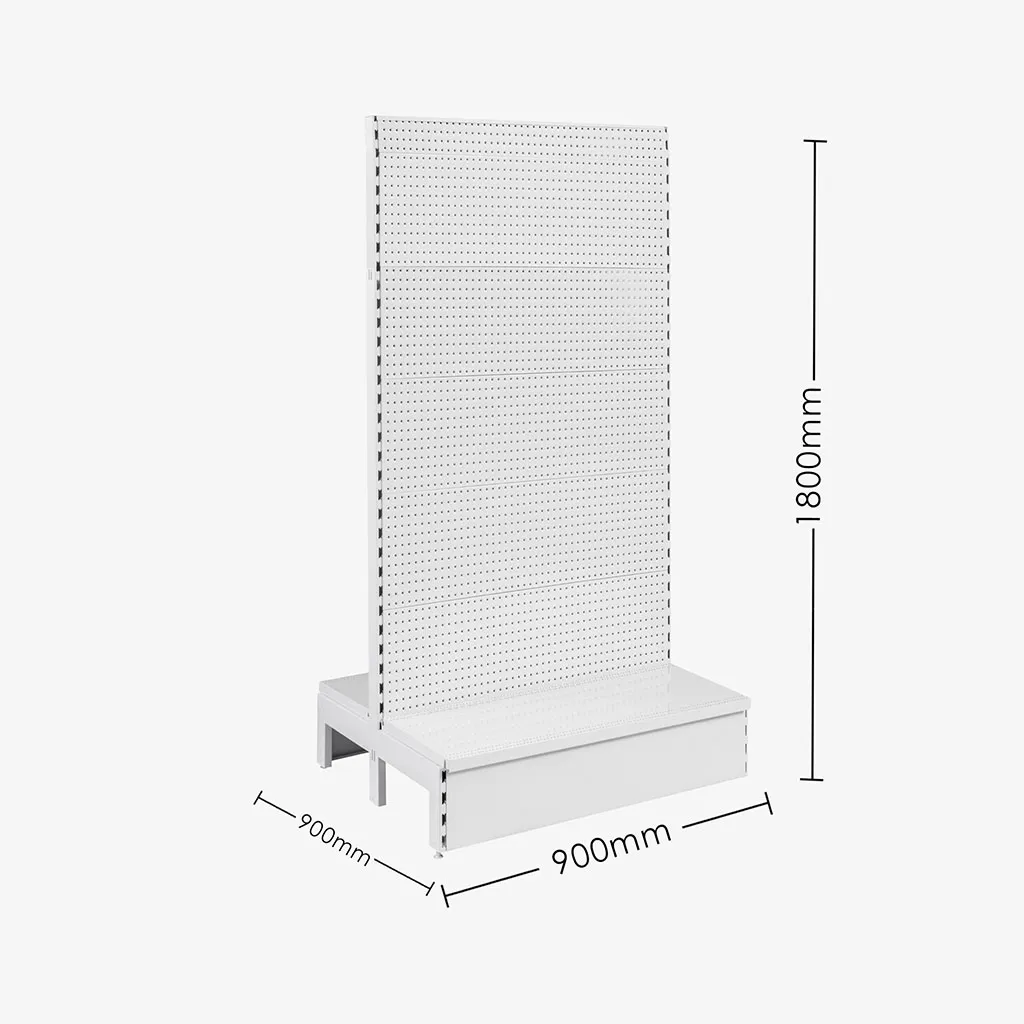 White Double Sided Volcano Pegboard Gondola Shelving – 900mm wide Modules