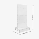 White Double Sided Plain Panel Gondola Shelving – 900mm Wide Modules