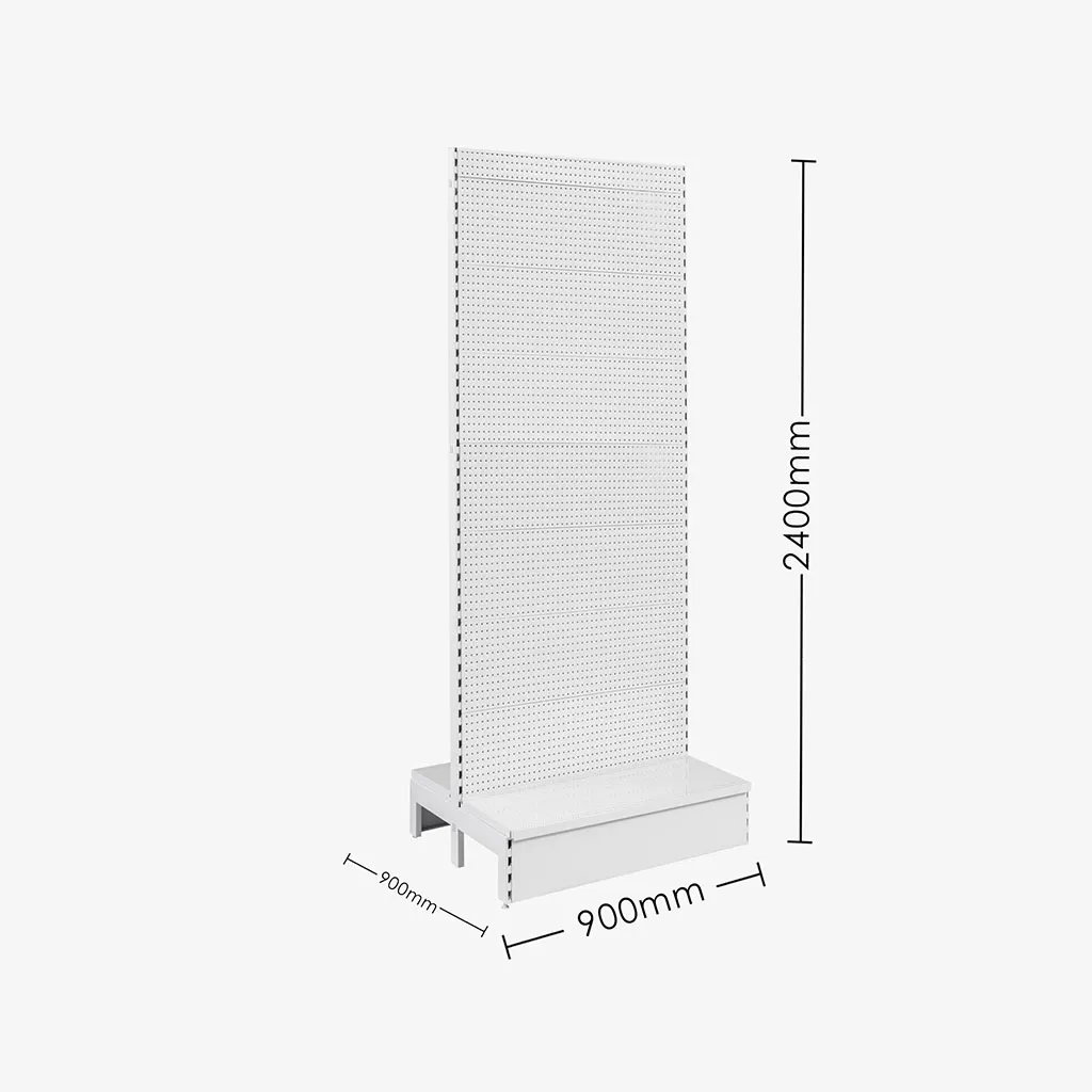 White Double Sided Volcano Pegboard Gondola Shelving – 900mm wide Modules