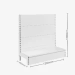White Single Sided Plain Panel Gondola Shelving – 1200mm wide Modules