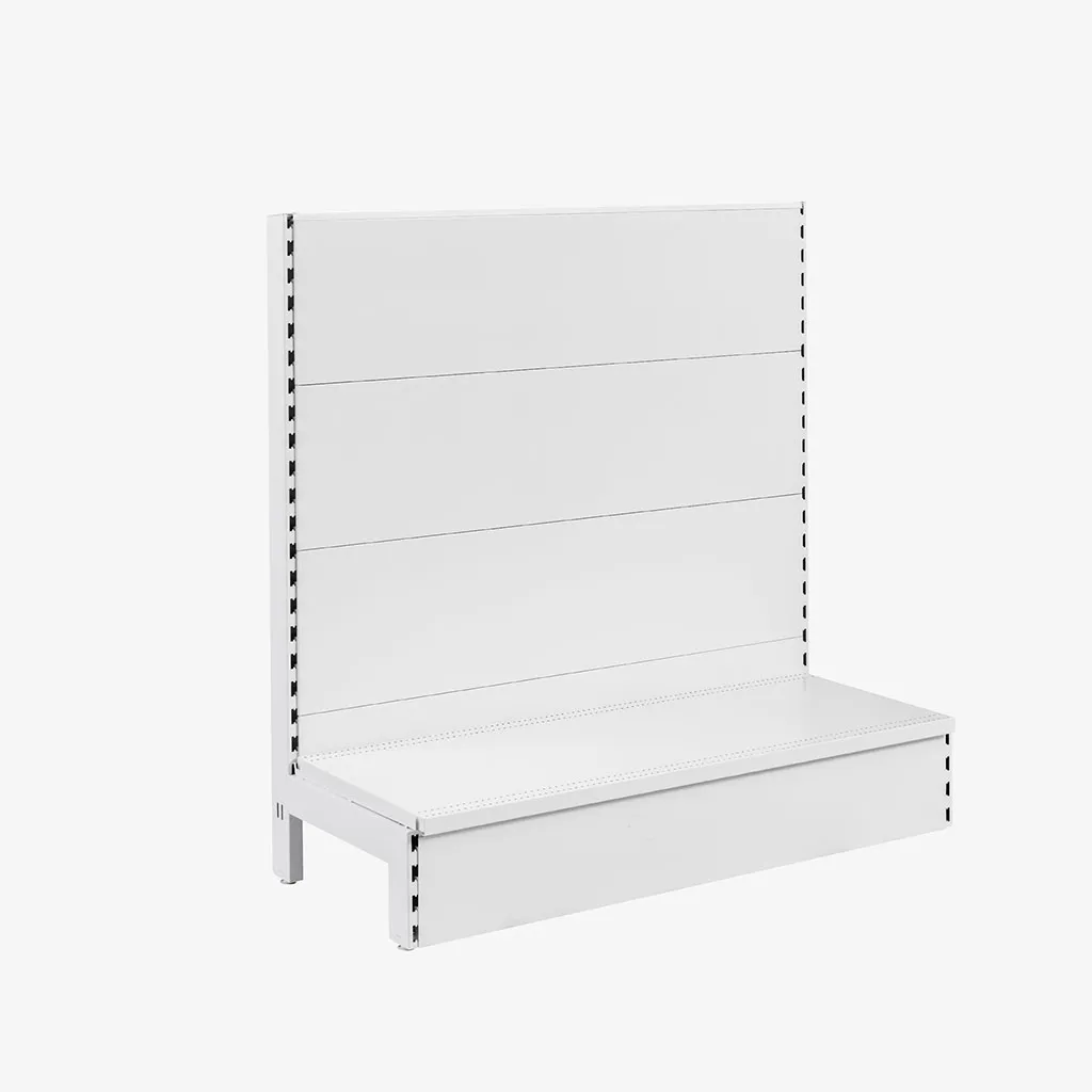 White Single Sided Plain Panel Gondola Shelving – 1200mm wide Modules