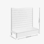 White Single Sided Slatwall Gondola Shelving – 1200mm wide Modules