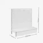 White Single Sided Volcano Pegboard Gondola Shelving – 1200mm wide Modules