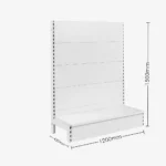 White Single Sided Plain Panel Gondola Shelving – 1200mm wide Modules