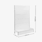 White Single Sided Plain Panel Gondola Shelving – 1200mm wide Modules