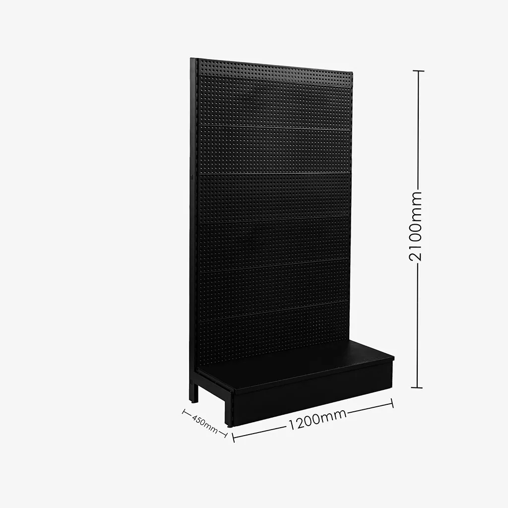 Black Single Sided Volcano Pegboard Shelving – 1200mm wide Modules