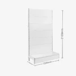 White Single Sided Plain Panel Gondola Shelving – 1200mm wide Modules