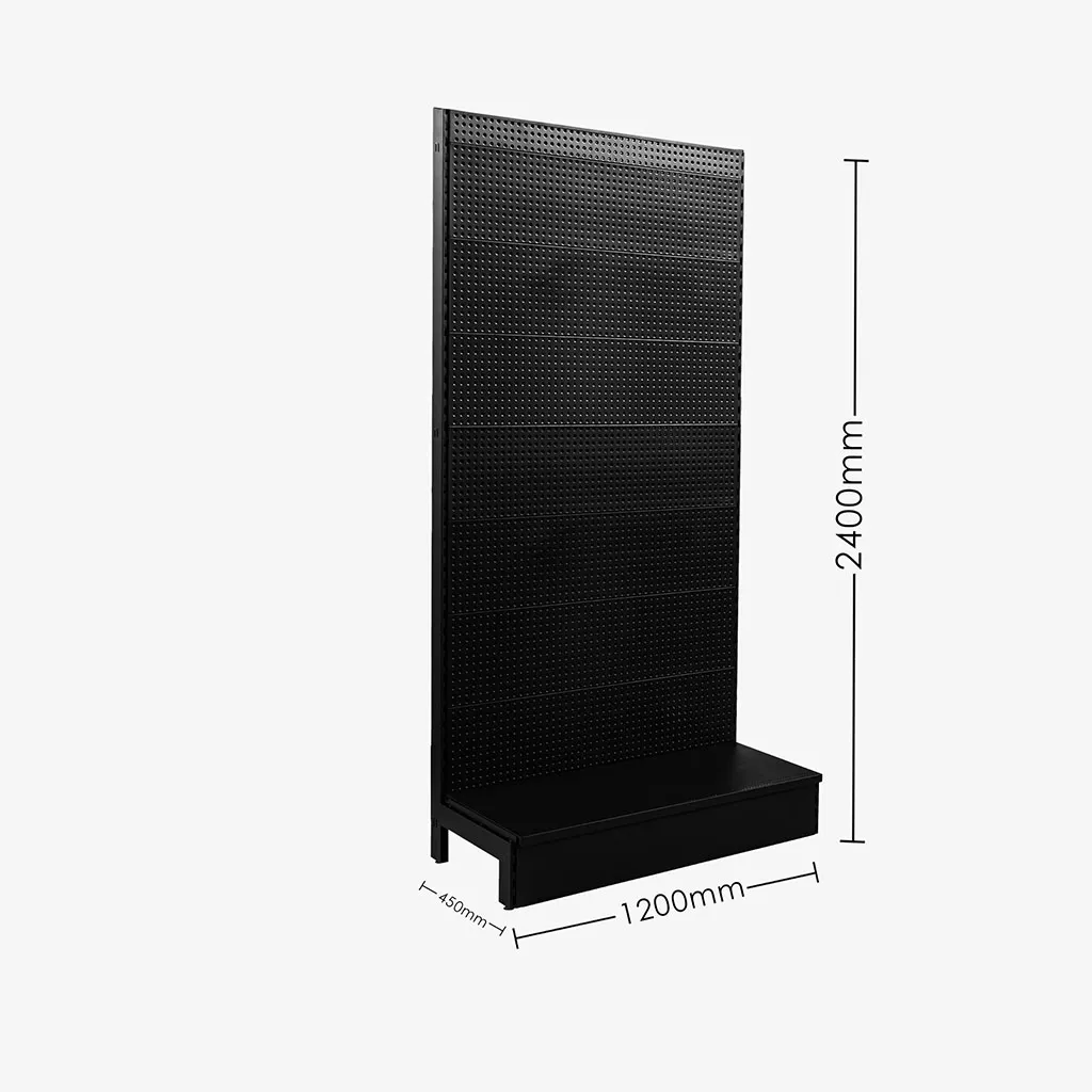Black Single Sided Volcano Pegboard Shelving – 1200mm wide Modules