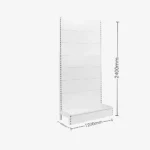 White Single Sided Plain Panel Gondola Shelving – 1200mm wide Modules
