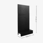 Black Single Sided Slatwall Gondola Shelving – 900mm wide Modules
