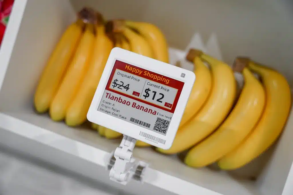 Medium Electronic Shelf Labels in fridge