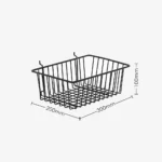 Slatwall Pegboard Basket 300 X 200 X 100mm – Black