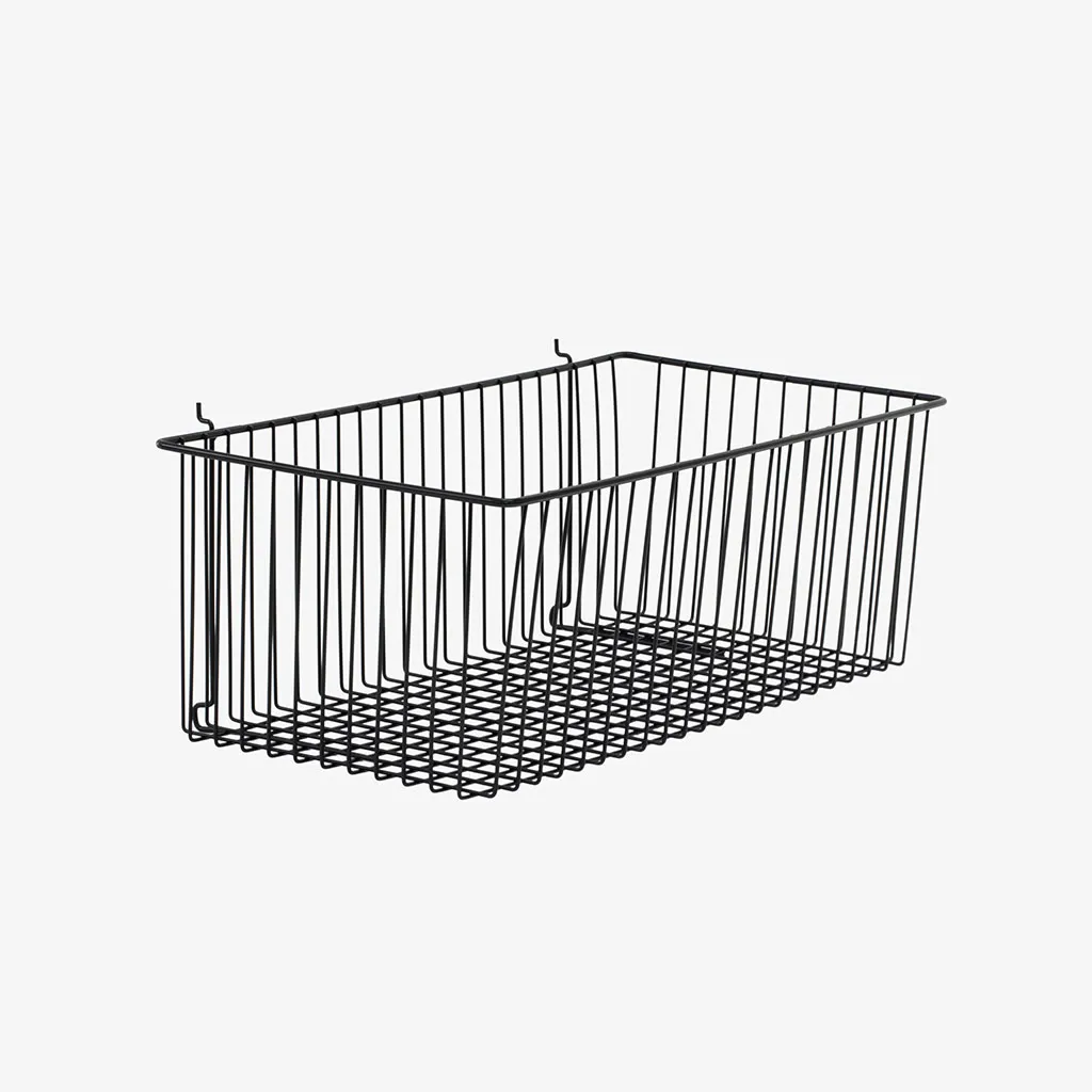 Slatwall – Pegboard Basket 600 x 300 x 200mm Black