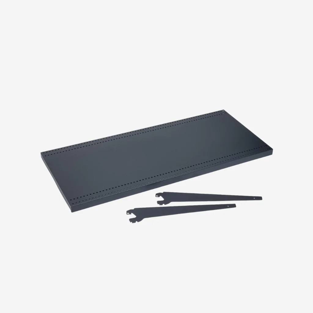 Black Metal Gondola Shelf with Angle Adjustable Brackets, 900mm x 400mm