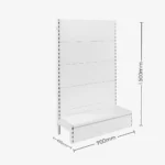 White Single Sided Plain Panel Gondola Shelving - 900mm Wide Modules