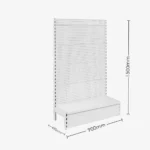 White Single Sided Volcano Pegboard Gondola Shelving – 900mm wide Modules