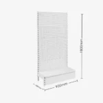 White Single Sided Volcano Pegboard Gondola Shelving – 900mm wide Modules