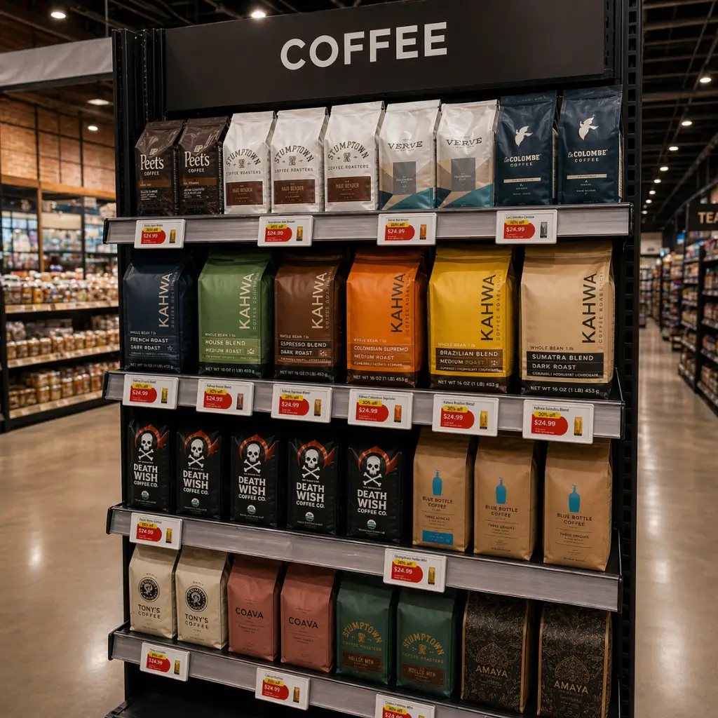 Slim Electronic Shelf Labels in grocery store