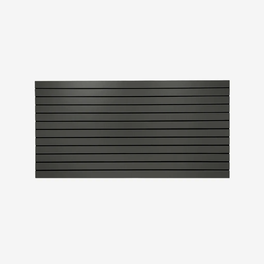 Charcoal Matte Landscape Horizontal Slatwall with Black Inserts