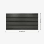 Charcoal Matte Landscape Horizontal Slatwall with Black Inserts
