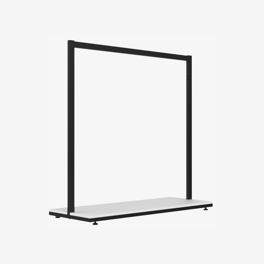 Black Clothing Rack with White Base – 1200mm Wide