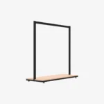 Black Clothing Rack with Walnut Base – 1200mm Wide
