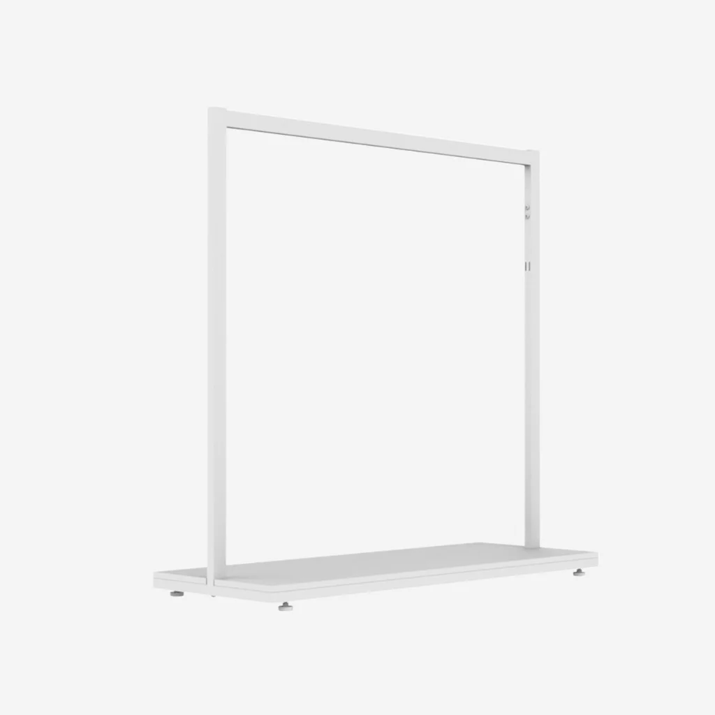 White Clothing Rack with White Base - 1200mm Wide