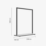Black Clothing Rack with White Base – 1200mm Wide