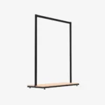Black Clothing Rack with Walnut Base – 1200mm Wide