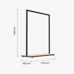 Black Clothing Rack with Walnut Base – 1200mm Wide