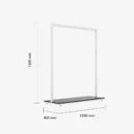 White Clothing Rack with Black Base – 1200mm Wide