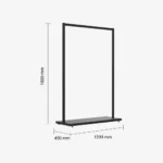 Black Clothing Rack with Black Base – 1200mm Wide