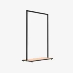 Black Clothing Rack with Walnut Base – 1200mm Wide