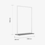 White Clothing Rack with Black Base – 1200mm Wide