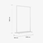 White Clothing Rack with White Base – 1200mm Wide