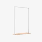 White Clothing Rack with Walnut Base – 1200mm Wide