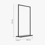 Black Clothing Rack with Black Base – 1200mm Wide