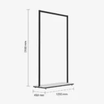 Black Clothing Rack with White Base – 1200mm Wide