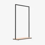 Black Clothing Rack with Walnut Base – 1200mm Wide