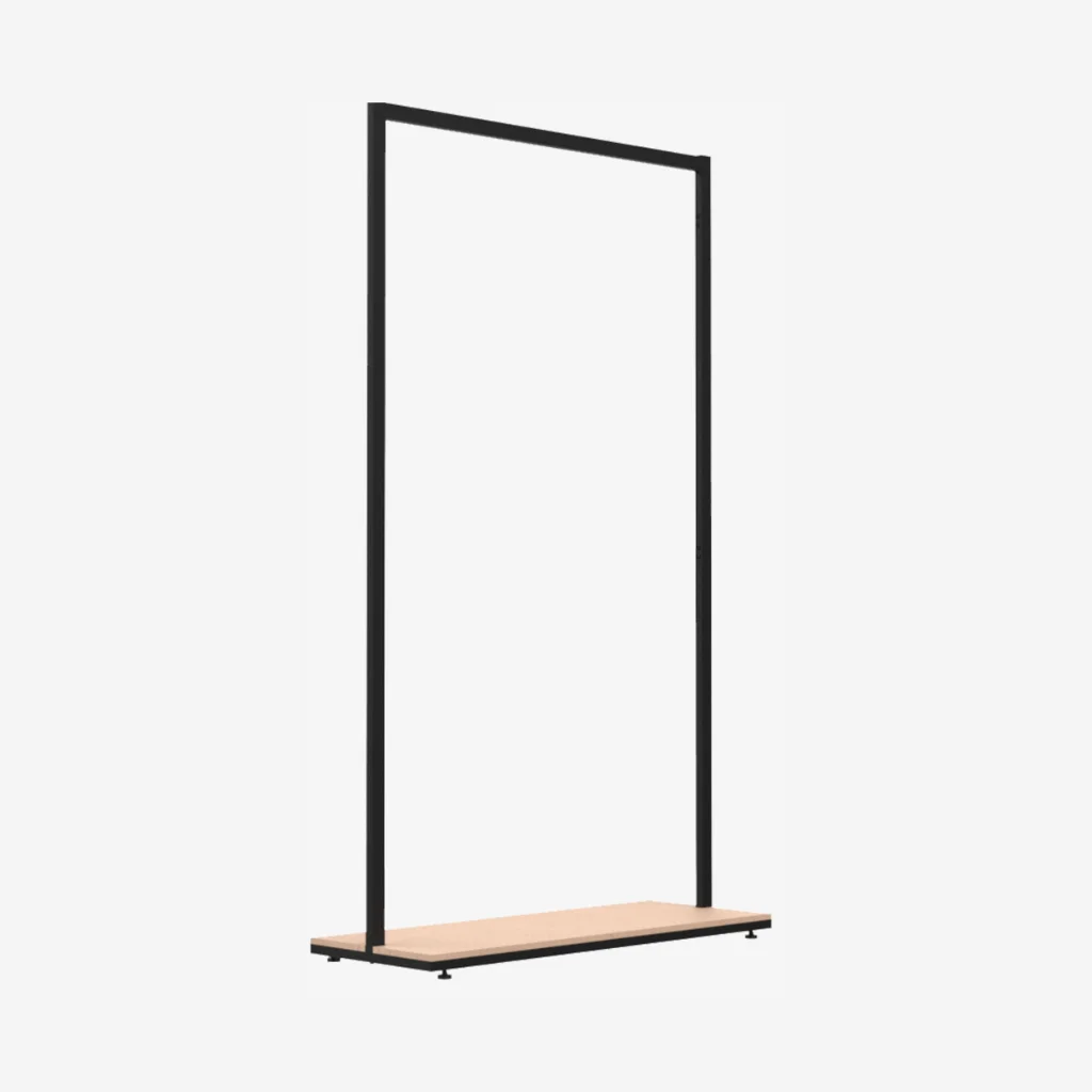 Black Clothing Rack with Walnut Base – 1200mm Wide