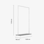 White Clothing Rack with Black Base – 1200mm Wide