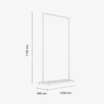 White Clothing Rack with White Base – 1200mm Wide