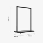Black Clothing Rack with Black Base – 900mm Wide