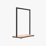 Black Clothing Rack with Walnut Base – 900mm Wide