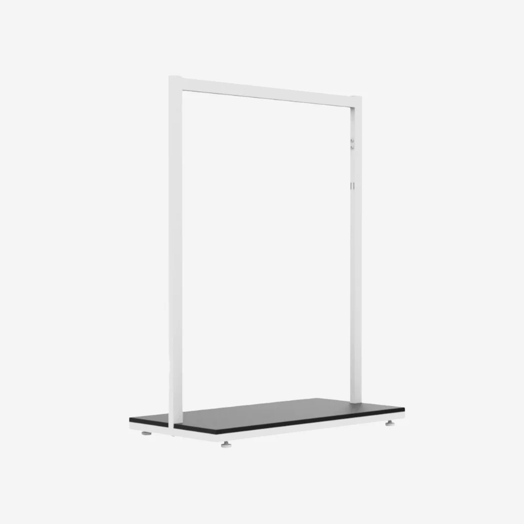White Clothing Rack with Black Base - 900mm Wide