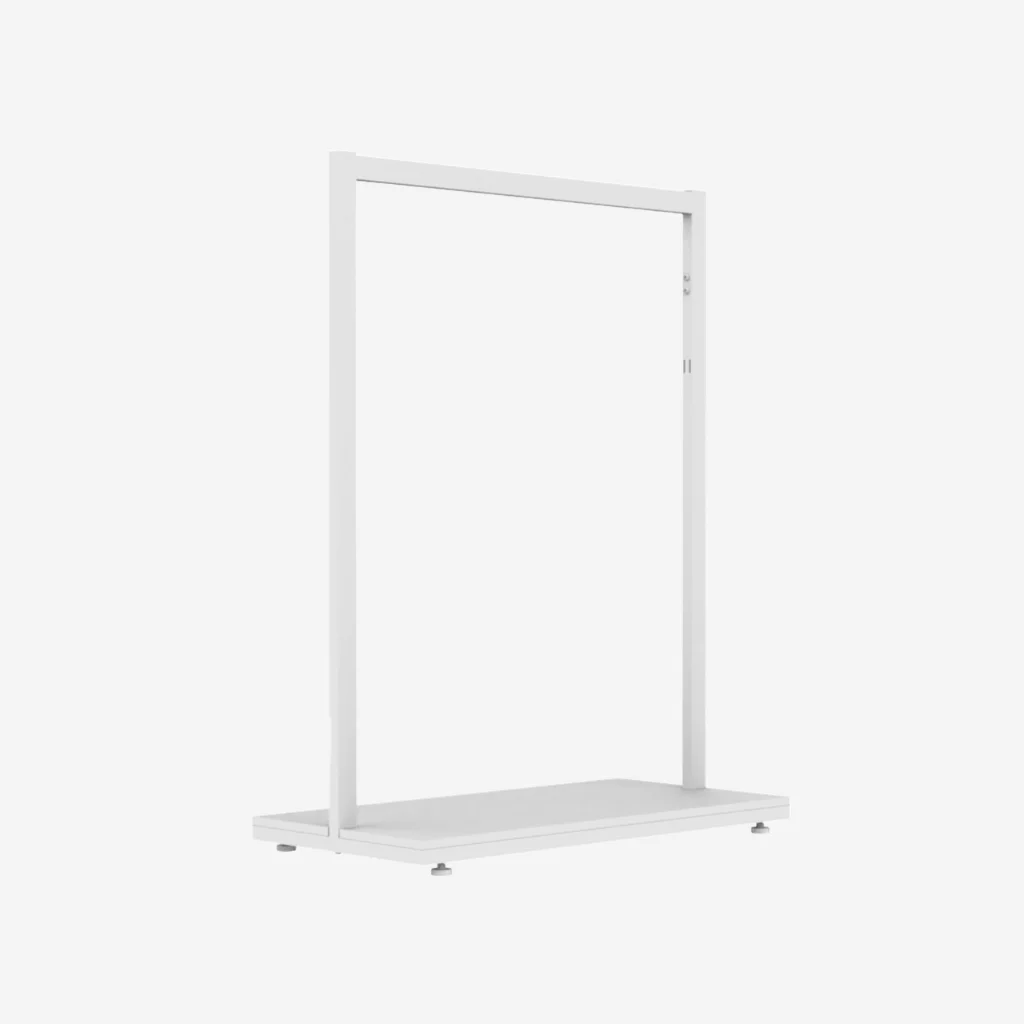 White Clothing Rack with White Base - 900mm Wide