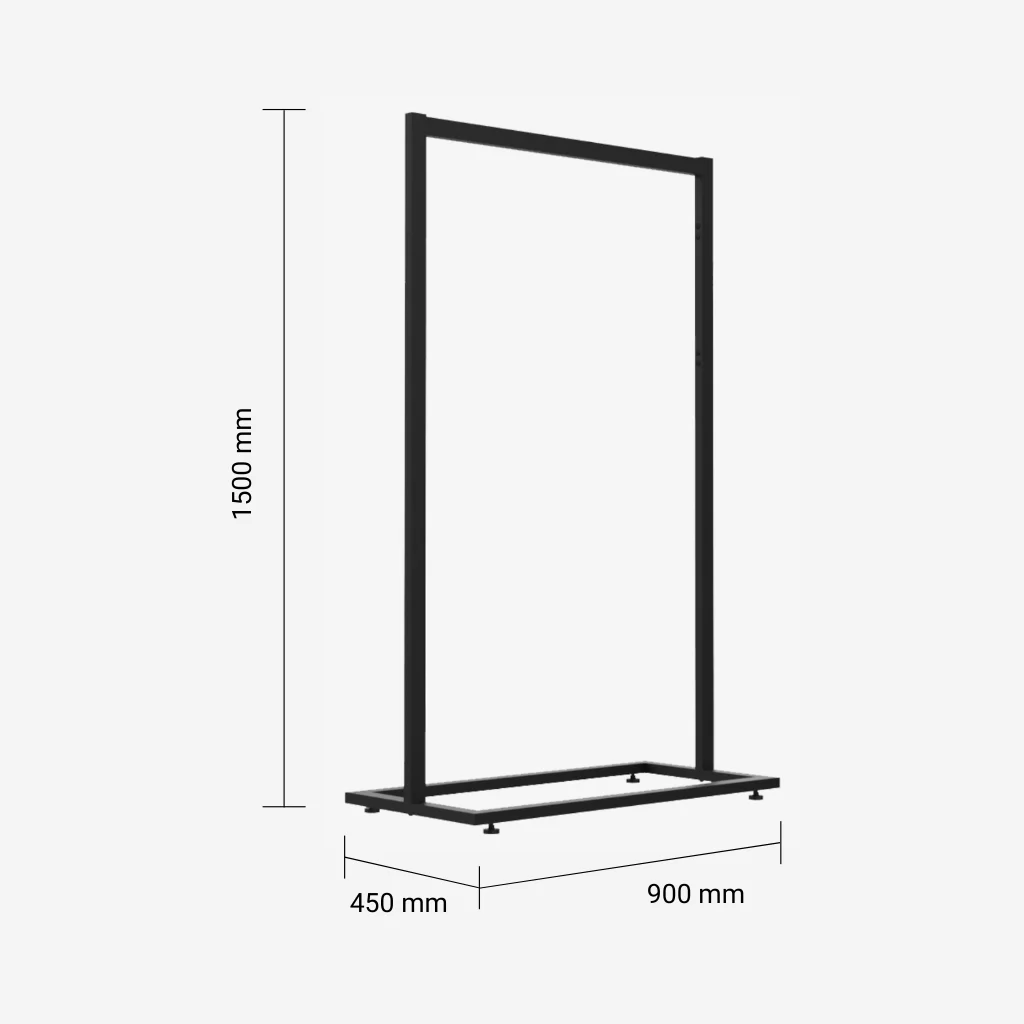 Black Clothing Rack – 900mm Wide