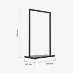 Black Clothing Rack with Black Base – 900mm Wide