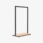 Black Clothing Rack with Walnut Base – 900mm Wide